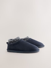 Navy Knitted Cuff Boot Slippers - Image 1 of 5