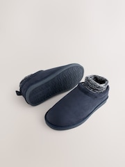 Navy Knitted Cuff Boot Slippers - Image 4 of 5