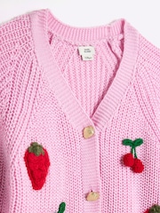 River Island Pink Girls 3D Fruit Cardigan - Image 3 of 4