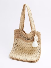 River Island Brown Girls Raffia Shopper Bag - Image 2 of 5