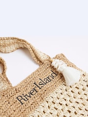 River Island Brown Girls Raffia Shopper Bag - Image 4 of 5