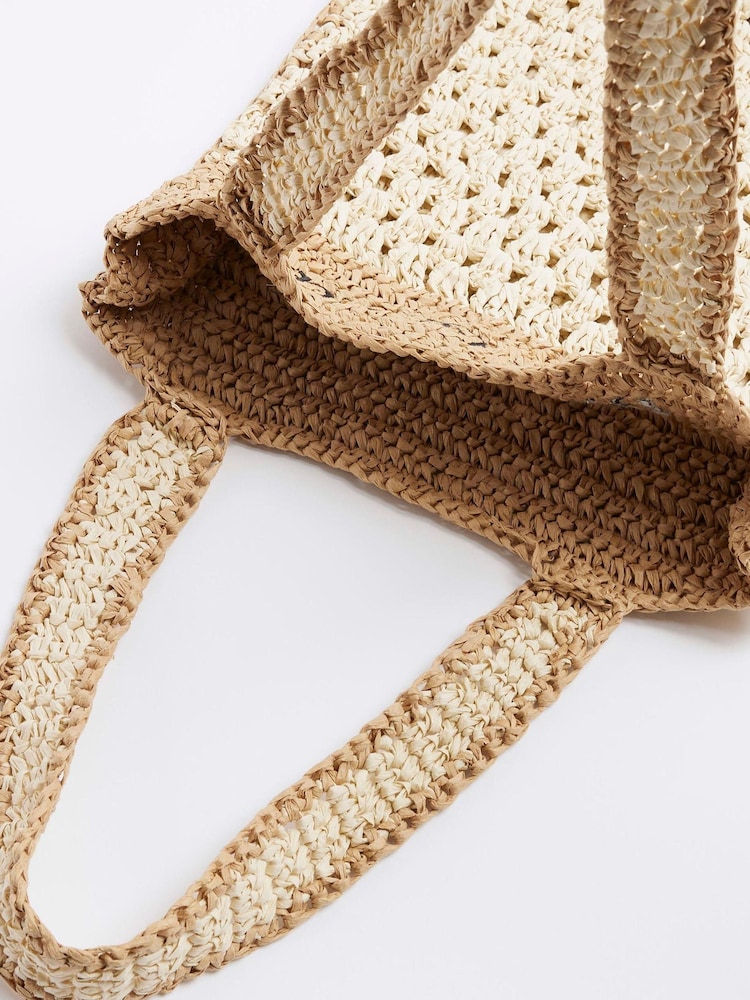River Island Brown Girls Raffia Shopper Bag - Image 5 of 5