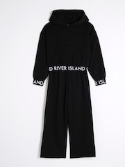 River Island Black Girls 100% Cotton Hoodie Set - Image 2 of 5