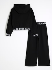 River Island Black Girls 100% Cotton Hoodie Set - Image 3 of 5