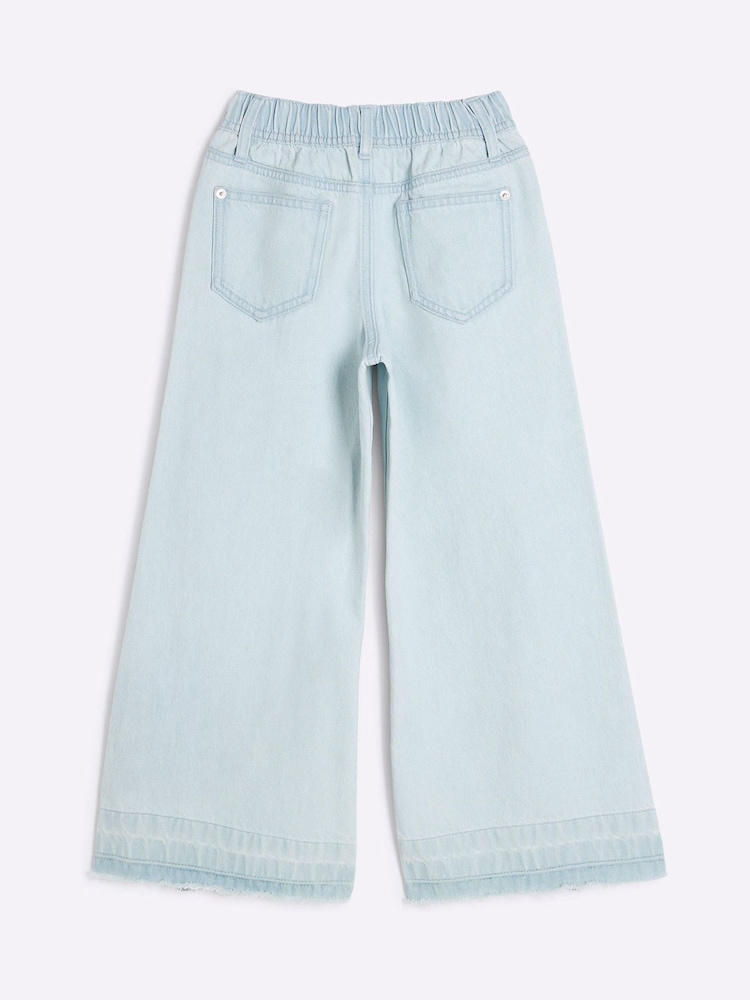 River Island Seam Detail Wide Leg 100% Cotton Jeans - Image 1 de 4