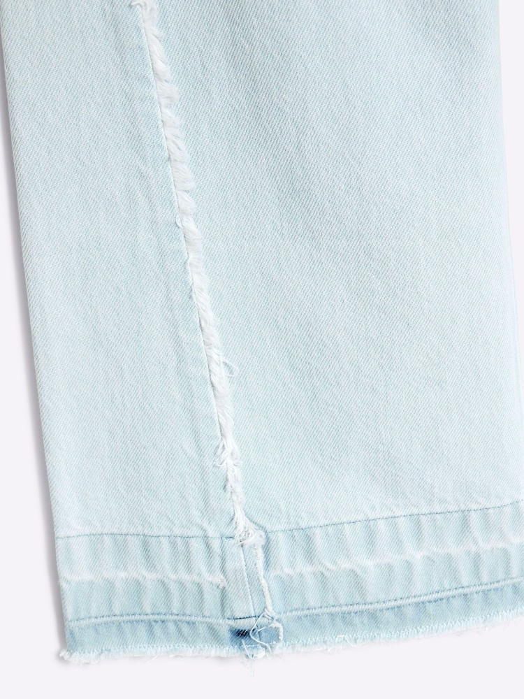 River Island Blue Seam Detail Wide Leg 100% Cotton Jeans - Image 1 of 3
