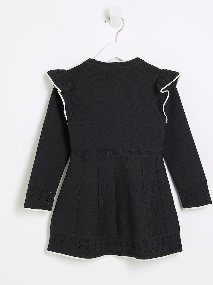 River Island Black Girls Rose Flippy Dress - Image 2 of 4