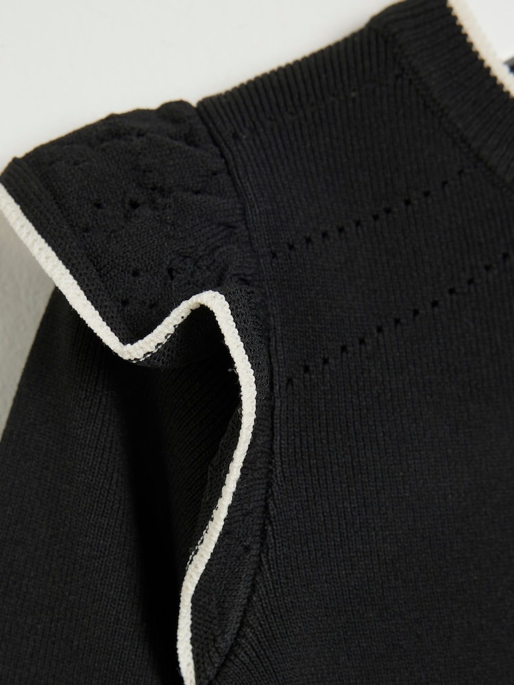 River Island Black Girls Rose Flippy Dress - Image 3 of 4