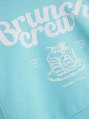 River Island Blue Girls Brunch Club 100% Cotton Sweat Set - Image 5 of 5