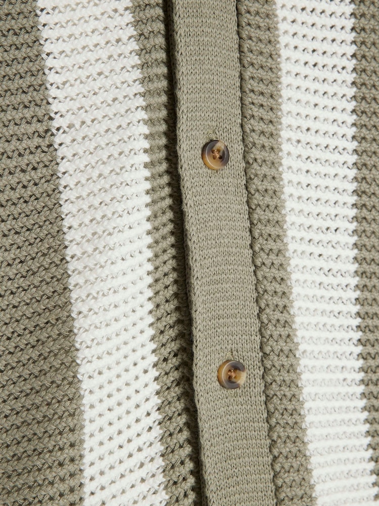 River Island Green Boys Stripe 100% Cotton Polo Jumper - Image 4 of 4 River Island Green Boys Stripe 100% Cotton Polo Jumper - Image 4 of 4