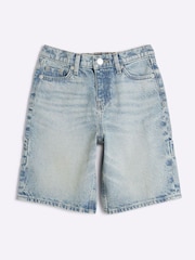 River Island Blue Boys Carpenter 100% Cotton Shorts - Image 1 of 4
