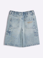 River Island Blue Boys Carpenter 100% Cotton Shorts - Image 2 of 4