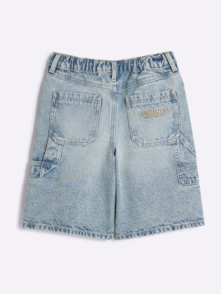 River Island Blue Boys Carpenter 100% Cotton Shorts - Image 2 of 4