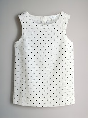 Black/White/Spot Piped Linen Blend Shell Tops 3 Pack - Image 2 of 6