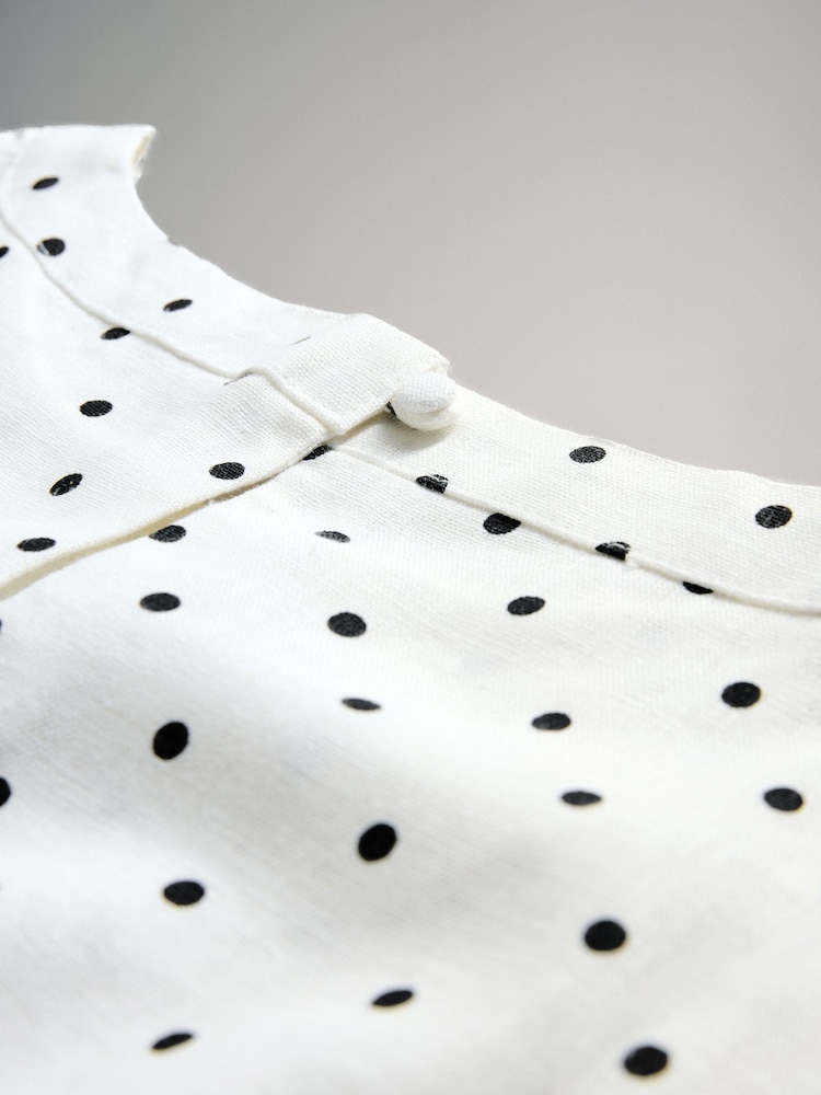 Black/White/Spot Piped Linen Blend Shell Tops 3 Pack - Image 6 of 6
