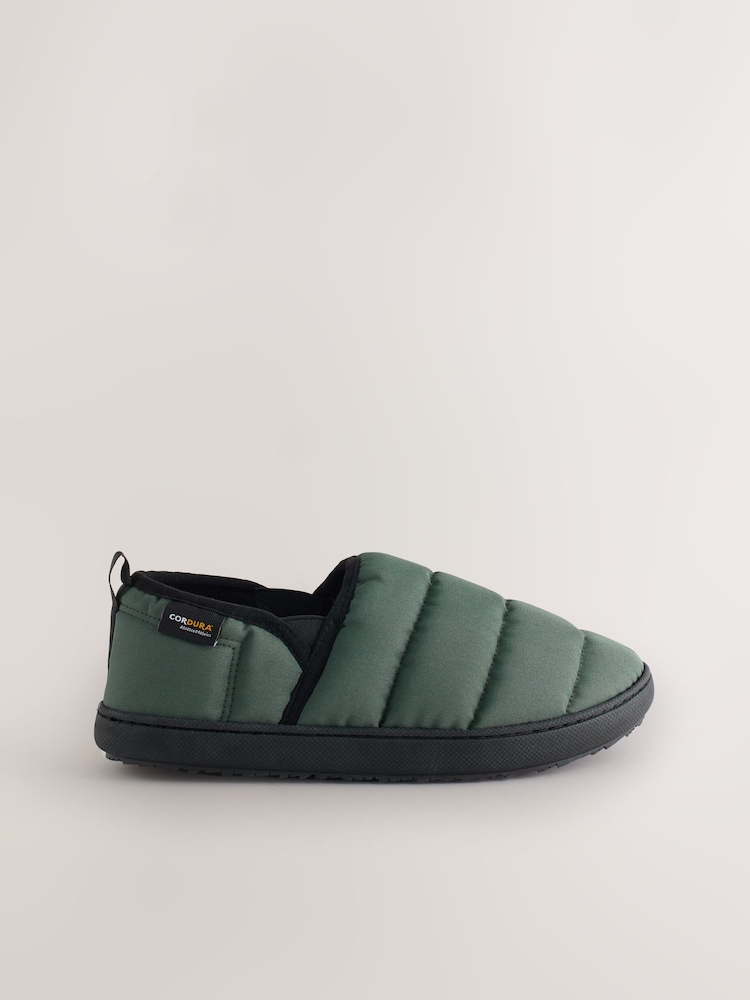 Khaki Green Thinsulate Quilted Slippers - Image 2 of 5 Khaki Green Thinsulate Quilted Slippers - Image 2 of 5