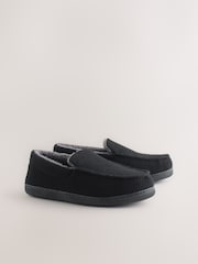 Black Closed Back Textured Slippers - Image 1 of 5