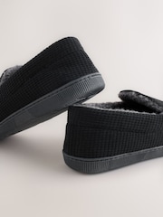 Black Closed Back Textured Slippers - Image 2 of 5