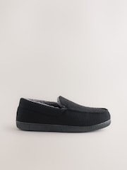Black Closed Back Textured Slippers - Image 4 of 5