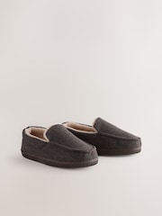 Brown Closed Back Textured Slippers - Image 1 of 5
