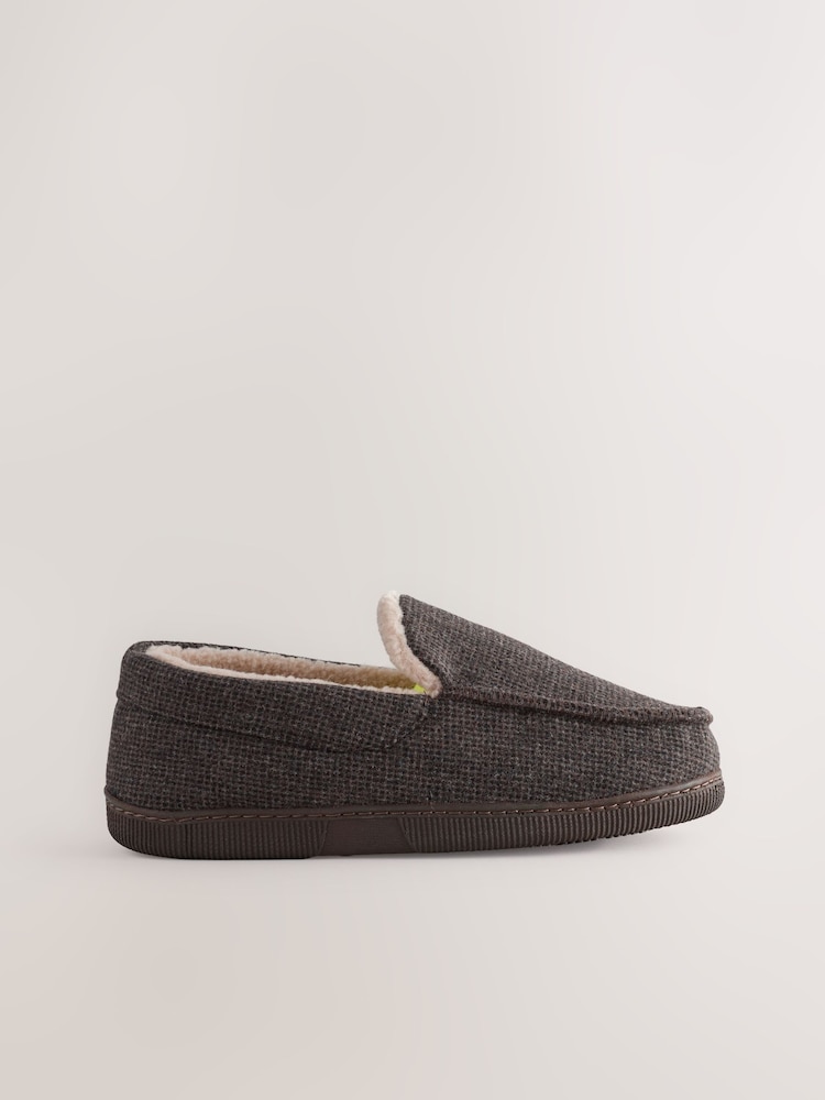 Brown Closed Back Textured Slippers - Image 2 of 5