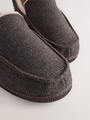 Brown Closed Back Textured Slippers - Image 5 of 5