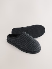 Grau - Brushed Check Mule Slippers - Bild 3 von 5