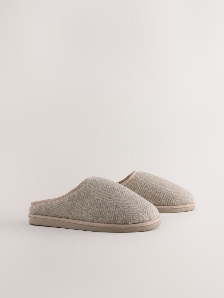 Neutrale Farbe - Herringbone Mule Slippers - Bild 1 von 5
