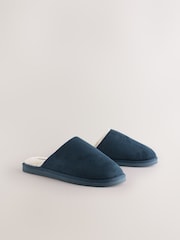 Navy Microsuede Mule Slippers - Image 2 of 6