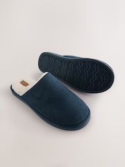 Navy Microsuede Mule Slippers - Image 3 of 6