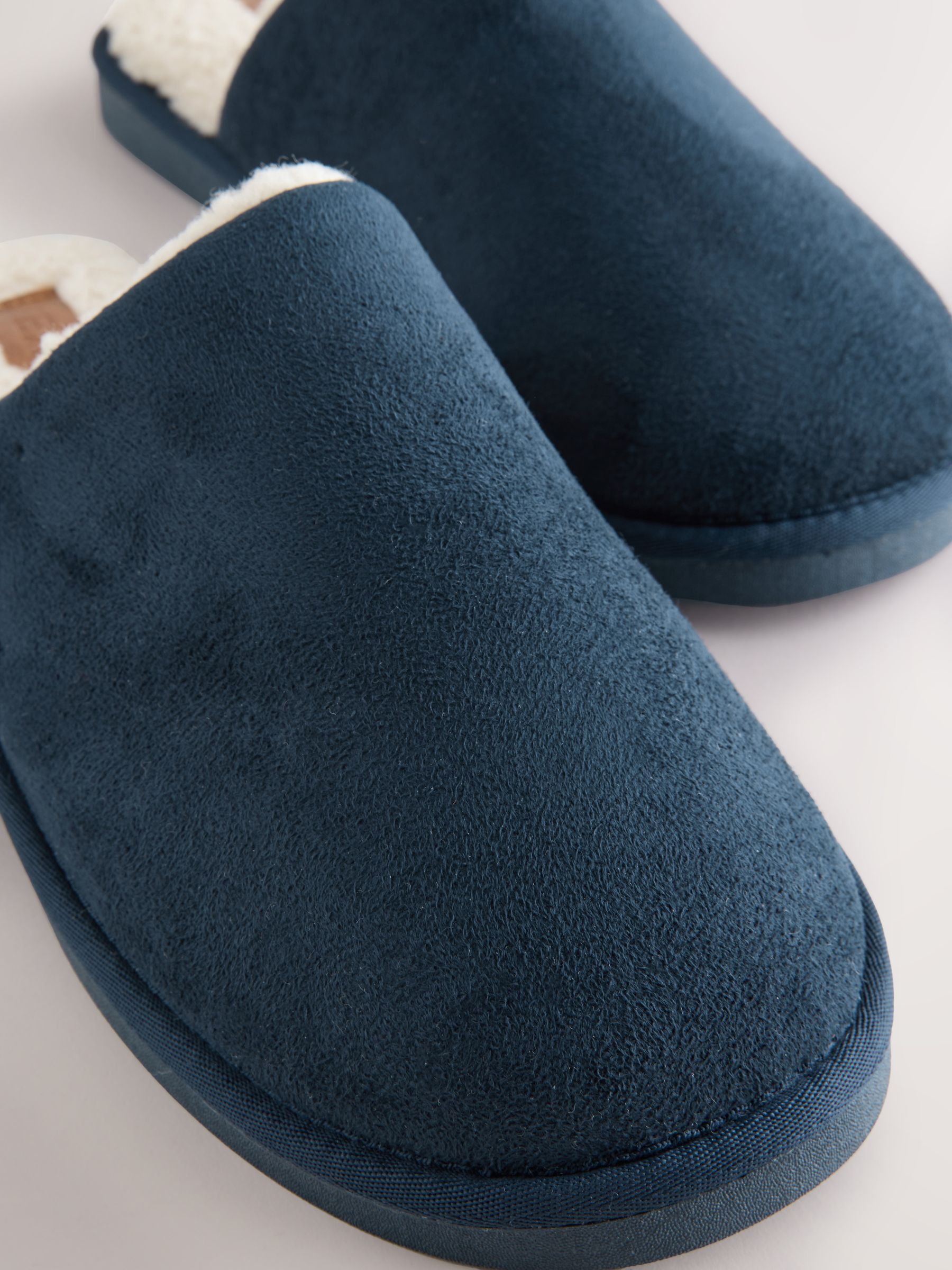 Buy Navy Microsuede Mule Slippers from Next Japan