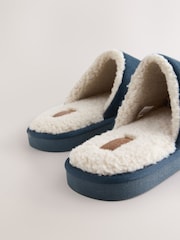 Navy Microsuede Mule Slippers - Image 6 of 6