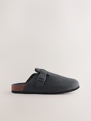 Grey Buckle Mule Slippers - Image 1 of 7