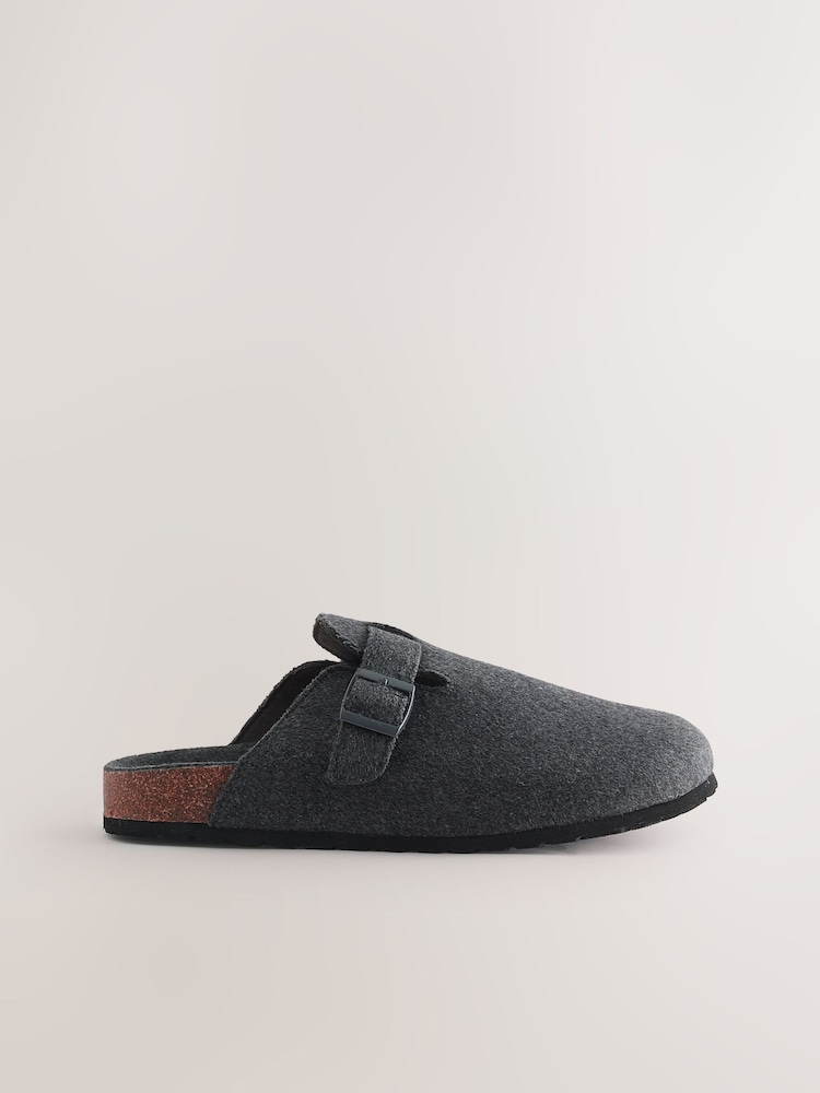 Grey Buckle Mule Slippers - Image 1 of 7