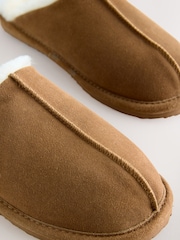 Tan Brown Signature Suede Mule Slippers - Image 5 of 6