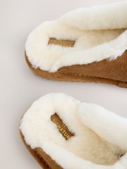 Tan Brown Signature Suede Mule Slippers - Image 6 of 6