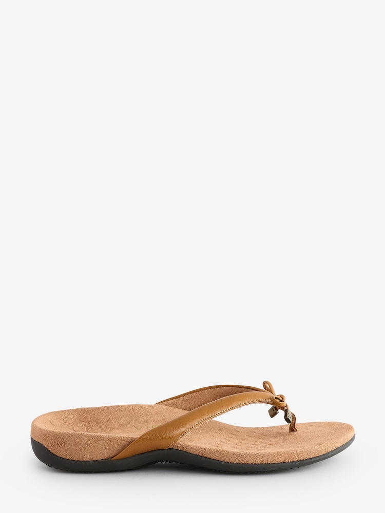 Vionic Bella Wide Fit Toe Post Brown Sandals - Imagen 1 de 1
