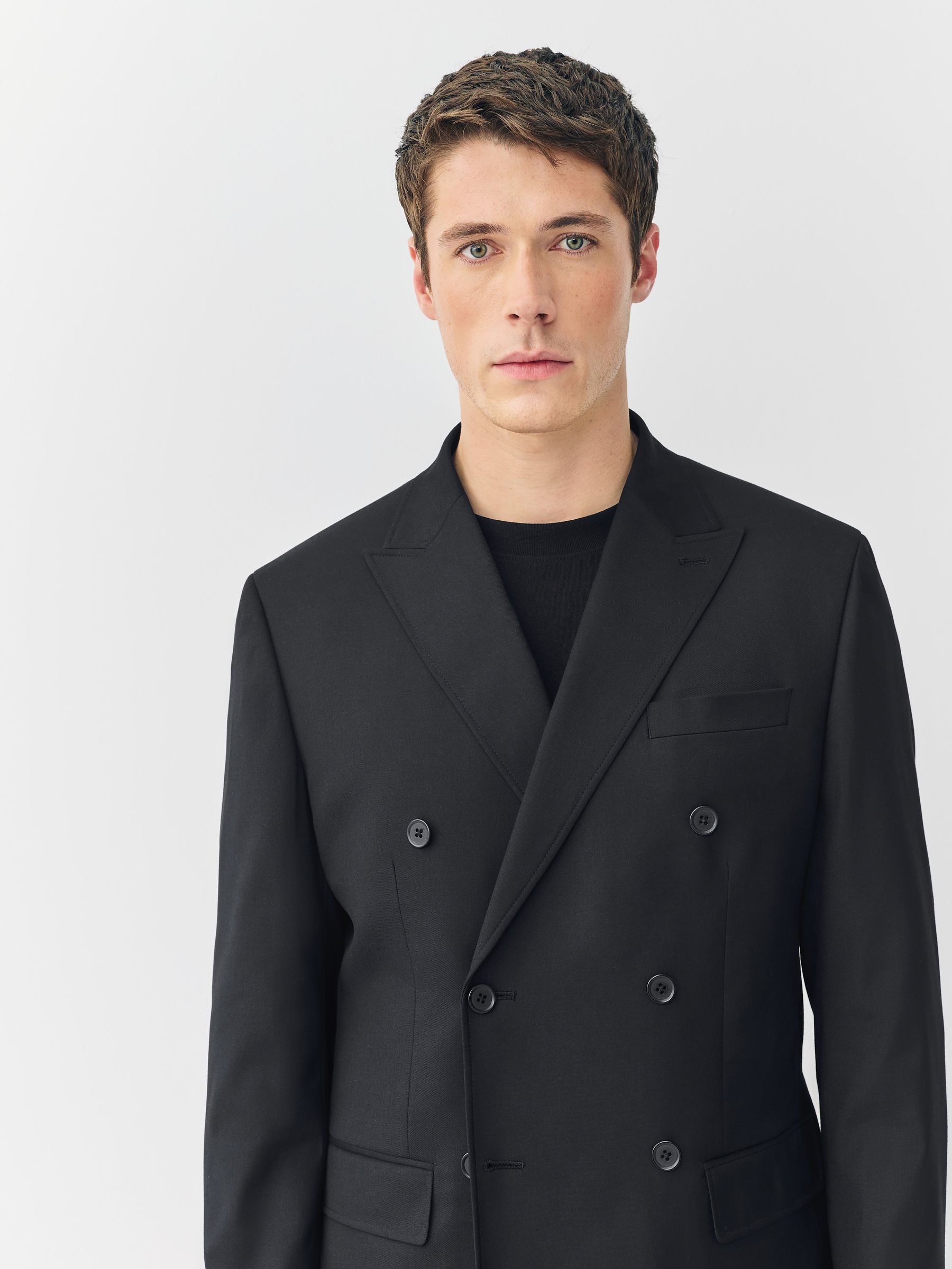 Buy Black Relaxed Fit Double Breasted Tuxedo Suit Jacket from Next