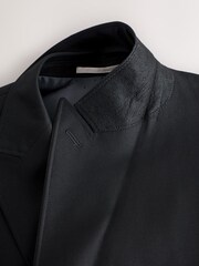 Black Relaxed Fit Double Breasted Tuxedo Suit Jacket - Image 3 of 4