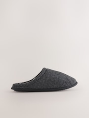 Black Check Mule Slippers - Image 3 of 6