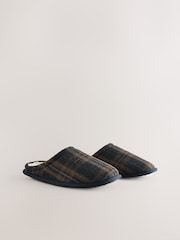 Navy Check Mule Slippers - Image 2 of 6