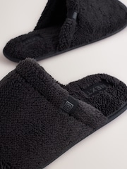 Black Towel Mule Slippers - Image 4 of 5