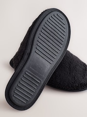 Black Towel Mule Slippers - Image 5 of 5