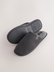 Brown Textured Mule Slippers - Image 4 of 6