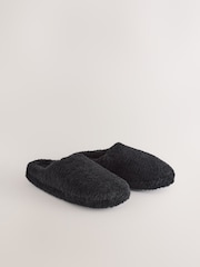 Black Faux Fur Mule Slippers - Image 2 of 7