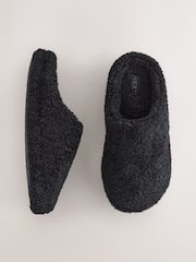 Black Faux Fur Mule Slippers - Image 3 of 7