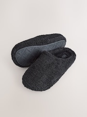 Black Faux Fur Mule Slippers - Image 6 of 7