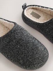 Grey Boucle Soft Mule Slippers - Image 5 of 5