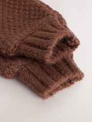 Chocolate Brown Cable Knitted Cardigan (3-16yrs) - Image 3 of 5