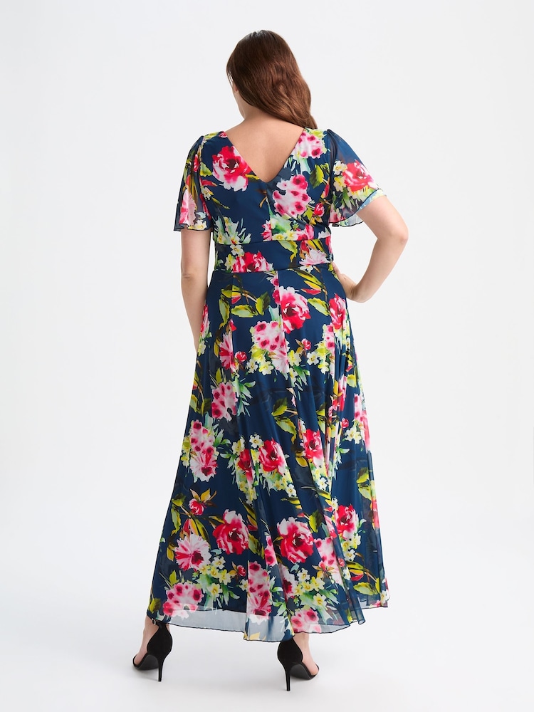 Scarlett & Jo Light Pink Curve Isabelle Angel Sleeve Maxi Dress - Image 4 of 4